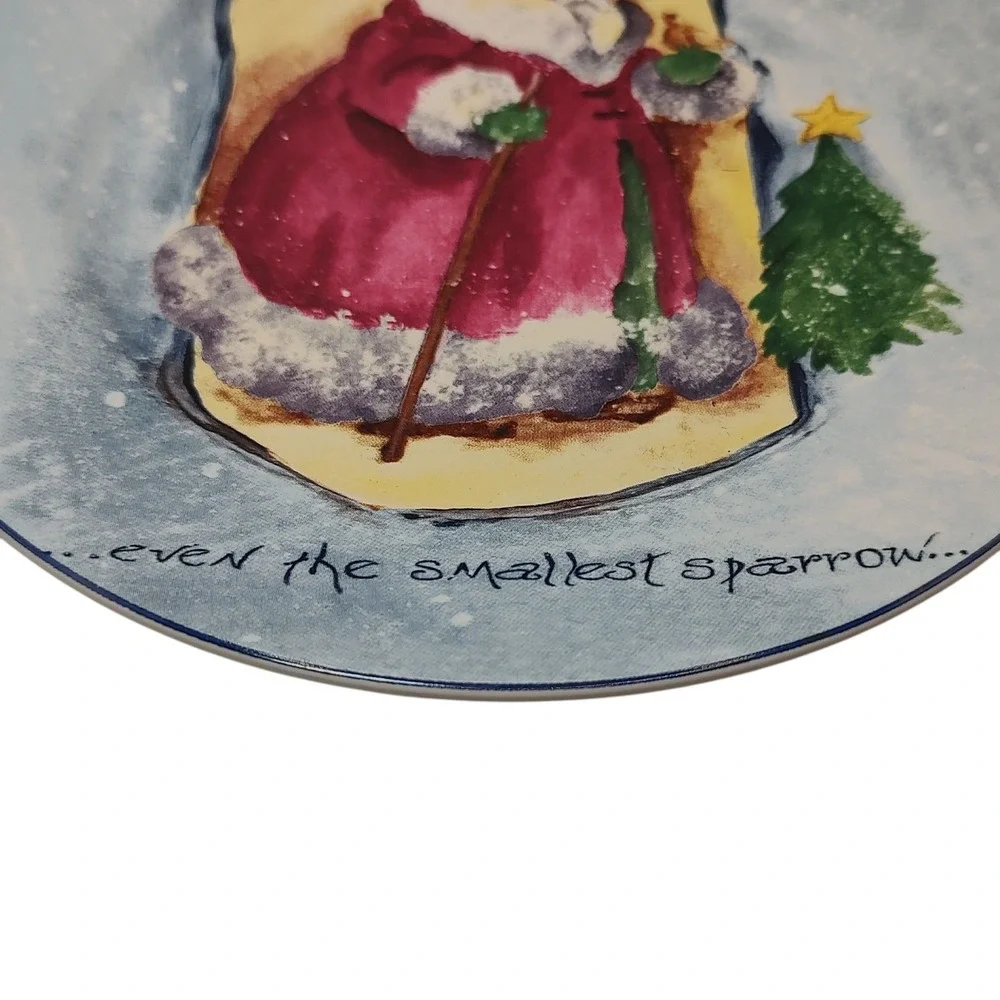Vintage Royal Norfolk Santa Plate Even The Smallest‎ Sparrow Christmas Holiday